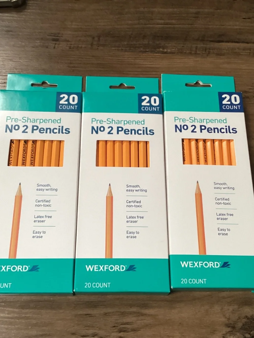 Wexford No. 2 pre-sharpened pencils bundle New 3-pack Total 60 pencils